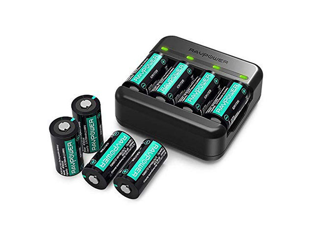 RAVPower Protected RCR123A Batteries with Battery Case & Arlo Battery Charger