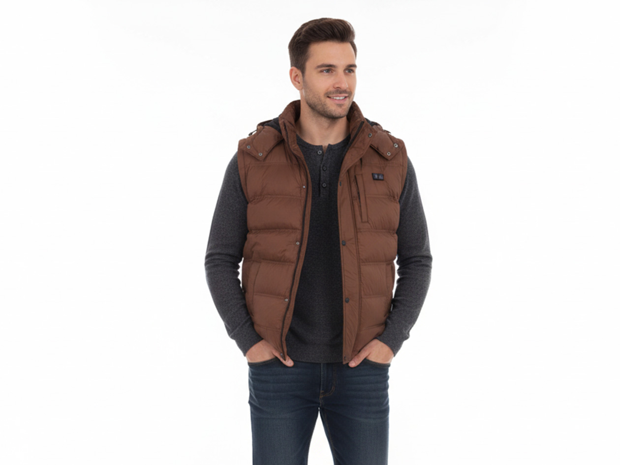 Men's Helios Hybrid Heated Coat with Power Bank (Mocha/XL)