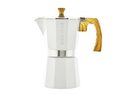 MILANO Stovetop Espresso Maker & EZ Latte Milk Frother Bundle Set (White/6-Cup)