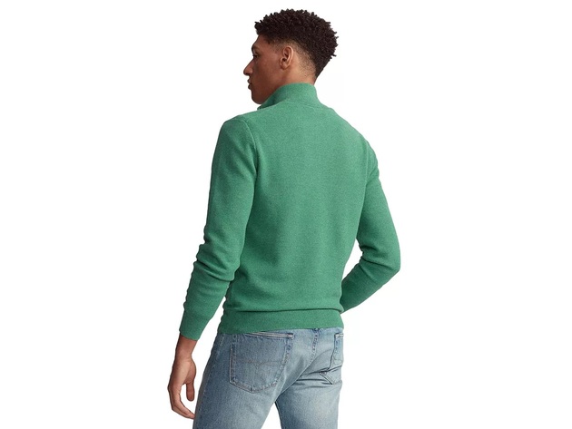 Polo Ralph Lauren Men's Textured Quarter-Zip Sweater Green Size Extra Large