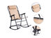 Costway Folding Zero Gravity Rocking Chair Rocker Porch Outdoor Patio Headrest Beige