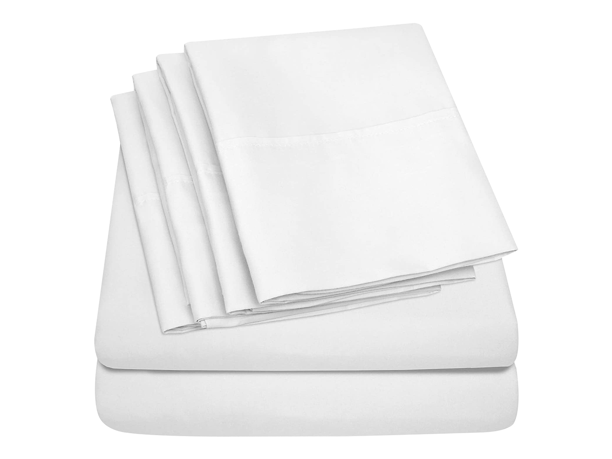 Super-Soft 1800 Series Bamboo Blend 3-Piece Sheet Set (White/Twin)