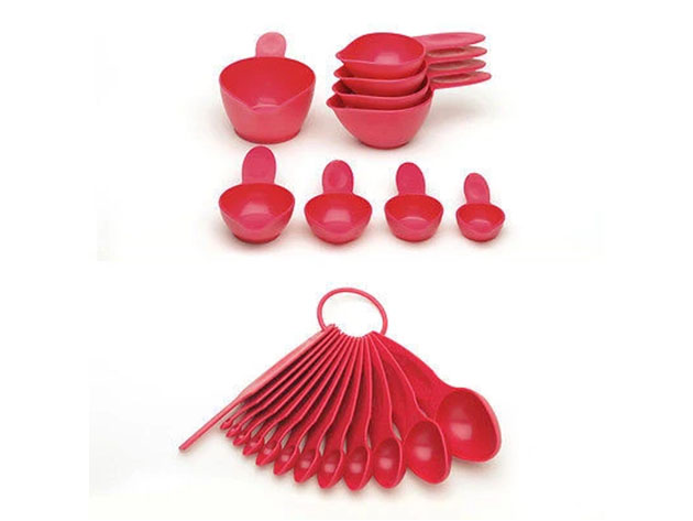 POURfect 22-Pc Measuring Spoon & Cup Set (Raspberry Ice)
