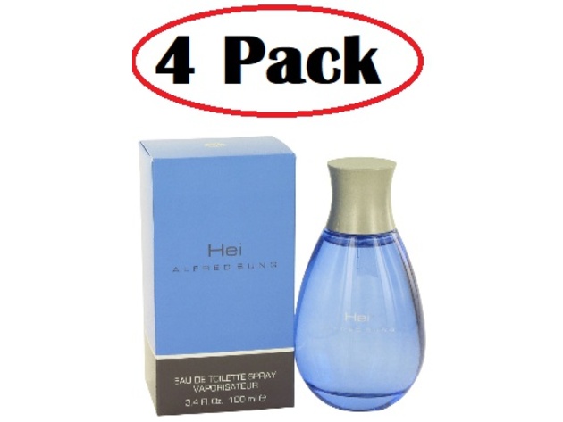 4 Pack of Hei by Alfred Sung Eau De Toilette Spray 3.4 oz