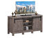 Costway TV Stand Sliding Barn Door Entertainment Center for TV's up to 55'' with Storage - Deep Taupe