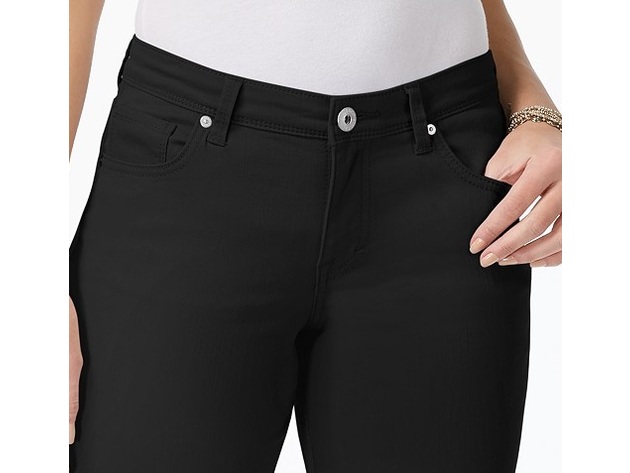 Style & Co Women's Cuffed Denim Skimmer Shorts Black Size 6