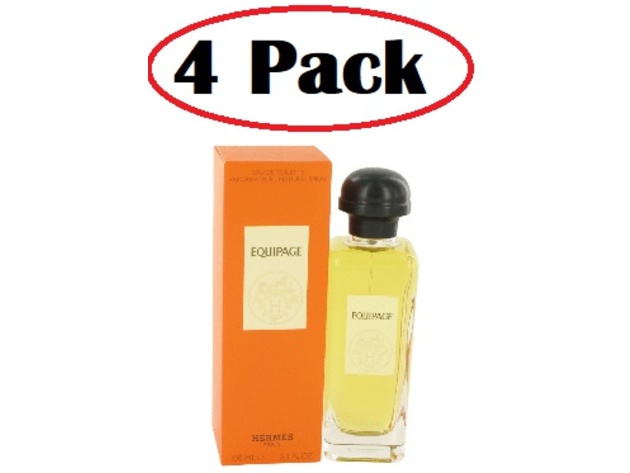 4 Pack of EQUIPAGE by Hermes Eau De Toilette Spray 3.3 oz