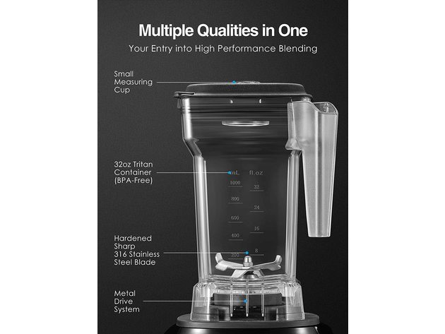 Countertop Blender, 11-Speed Control Smoothie Maker & Food Processor for Shakes, BPA-Free Pitcher