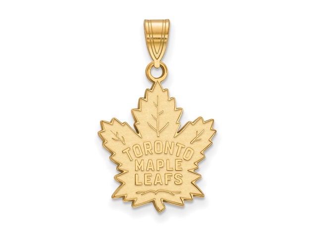 SS 14k Yellow Gold Plated NHL Toronto Maple Leafs Large Pendant