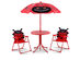 Costway Kids Patio Set Table And 2 Folding Chairs w/ Umbrella Beetle Outdoor Garden Yard Red