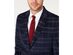 Tommy Hilfiger Men's Modern-Fit THFlex Stretch Navy/Red Plaid Corduroy Sport Coat Navy Size 46REG