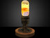 Flame Lamp with Vintage Round Base