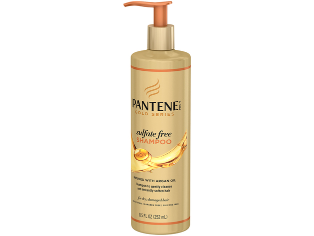 Pantene Gold Series from Pantene Sulfate-Free Shampoo with Argan Oil for Curly and Coily Hair, Get Soft, Beautiful Hair with The Gold Series, 8.5 Ounce