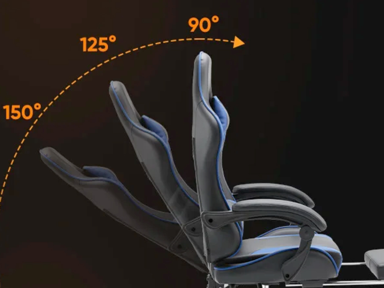 Dragon X2 Gaming Chair with Lumbar Support & Foot Rest (Gray)