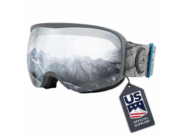 Wildhorn Cristo Ski Team Official Supplier Snow Goggles - StoneGray Silver (Refurbished, Open Retail Box)