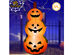 Costway 5 Ft  Halloween Inflatable 3-Pumpkin Stack Blow Up Pumpkin Ghost Yard Decoration 