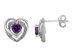 Sterling Silver 2/3 Carat (ctw) Amethyst Heart Earrings