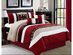 Luxury 7 Piece Bed in Bag Comforter Set Burgundy  Cal King