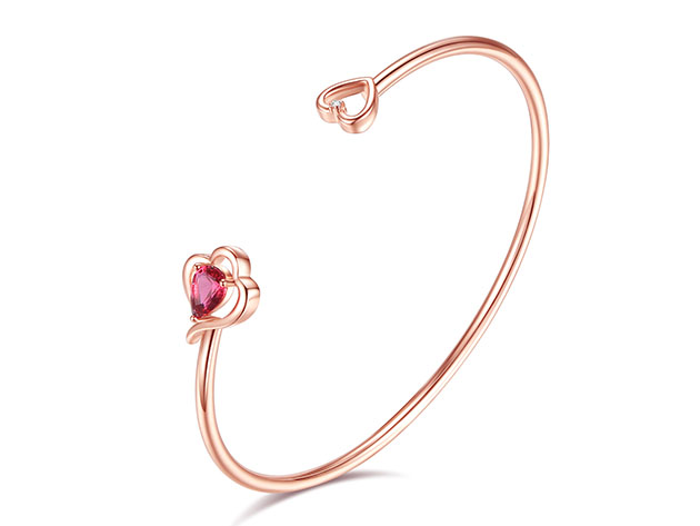 Rose Gold Love Bangle Featuring Diamond & Swarovski Elements