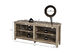 Costway 58'' Corner TV Stand 4 Cubby Entertainment Media Console w/ 2 Shelves - Rustic Grey