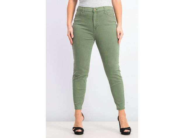 Celebrity Pink Juniors' High-Rise Ankle Skinny Jeans Green Size 5