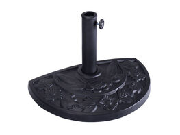 Costway 20'' Outdoor Patio Half Round Umbrella Base Stand Resin Deck Table Sun Shade - Black
