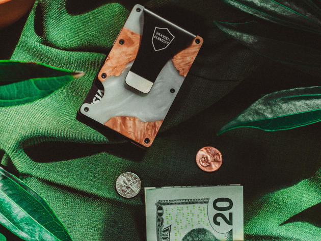 Wood & Resin Smart Wallet (Pearl White)