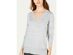Maison Jules Women's Cotton V-Neck Tunic Sweater Gray Size Extra Small