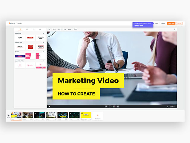FlexClip Online Video Maker: 1-Yr Subscription (Business Plan)