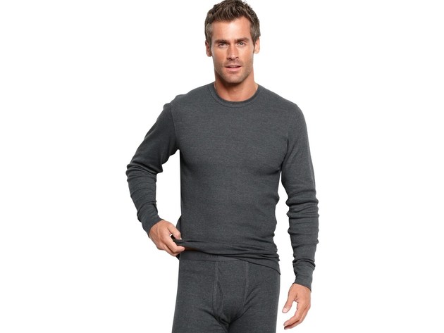 Alfani Men's Thermal Shirt  Med Gray Size Large