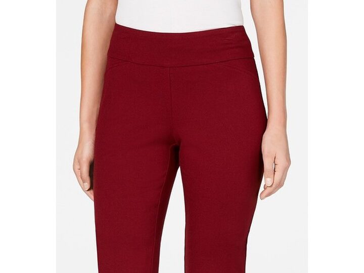 Charter Club Women's Cambridge Pull-On Ponte Pants Red Size 10