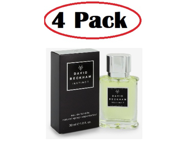 4 Pack of David Beckham Instinct by David Beckham Eau De Toilette Spray 1 oz