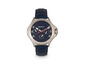 Breed Tempe Leather-Band Watch w/Day/Date - Blue/Silver
