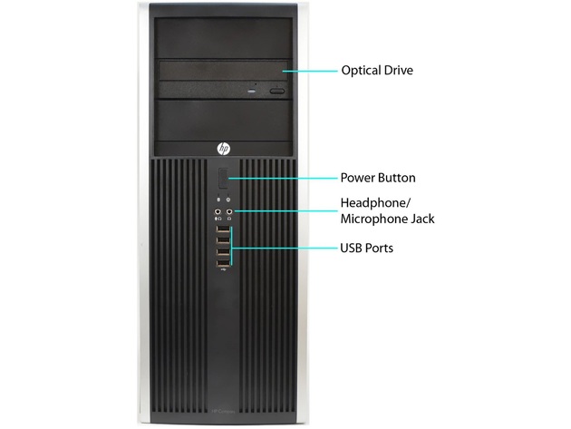 HP Compaq Elite 8200 Tower Computer PC, 3.20 GHz Intel i5 Quad Core Gen 2, 16GB DDR3 RAM, 1TB SSD Hard Drive, Windows 10 Professional 64 bit (Renewed)