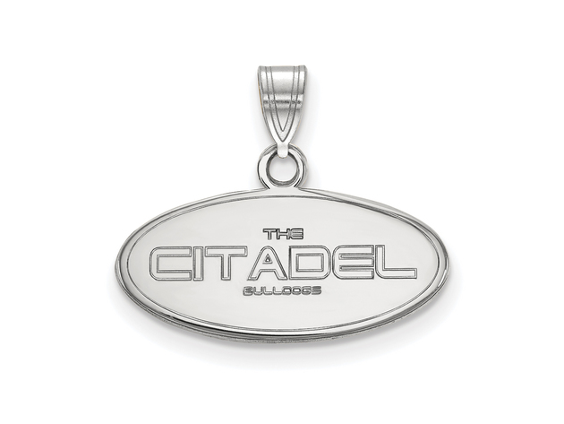 Sterling Silver The Citadel Small Oval Logo Pendant