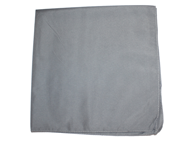Pack of 2 Solid Cotton Extra Large Bandanas - 27 x 27 Inches / 68 x 68 cm - Grey