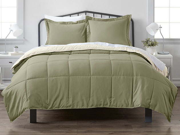 Down Alternative Reversible Comforter Set (Sage & Ivory | Twin/Twin XL)