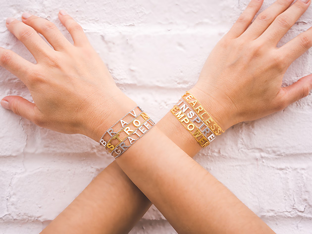 Listed as Oprah’s Favorite Things! Spread Positivity & Love with This White Gold-Plated Band’s Bold Word of Inspiration