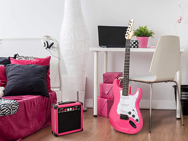 LyxPro 39" Electric Guitar (Right-Handed/Pink)