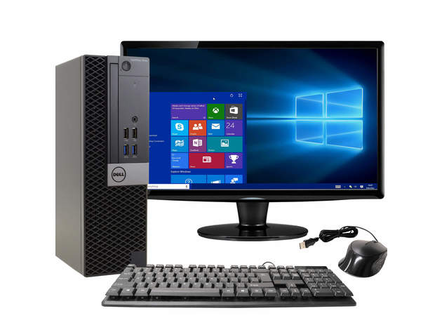 Dell OptiPlex 7040 Desktop Computer PC, 3.20 GHz Intel i7 Quad Core Gen 6, 32GB DDR4 RAM, 500GB SATA Hard Drive, Windows 10 Professional 64 bit, BRAND NEW 24” Screen (Renewed)
