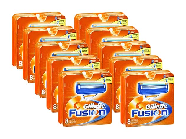 Gillette Fusion 8-Piece Refill Razor Blade Cartridges (10-Pack)