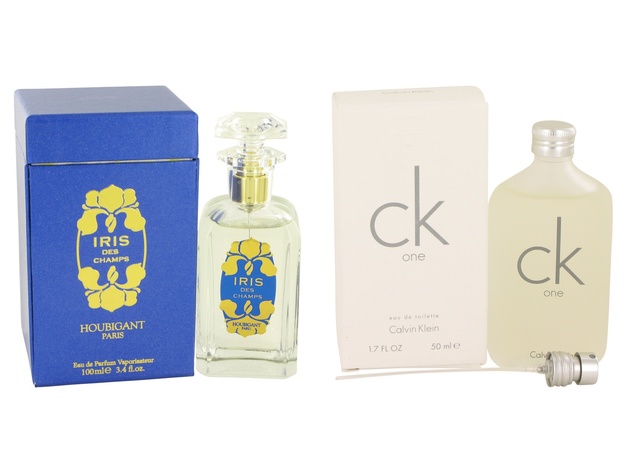 Gift set  Iris Des Champs by Houbigant Eau De Parfum Spray 3.4 oz And  CK ONE EDT Pour/Spray (Unisex) 1.7 oz