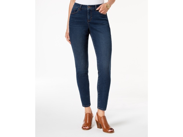 Style & Co Women's Curvy-Fit Skinny Jeans Navy Size 10
