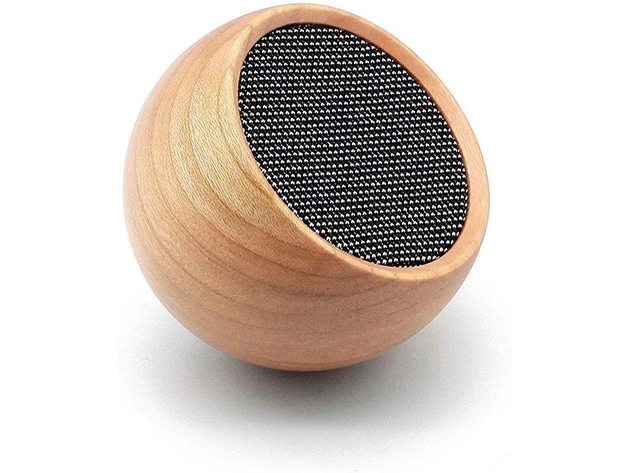 Gingko Portable Natural Wood Dock Tumbler Selfie Bluetooth Speaker - Cherry