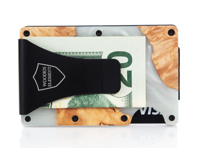 Wood & Resin Smart Wallet (Pearl White)