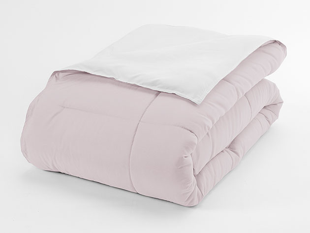 Down Alternative Reversible Comforter Set (Blush & White | Twin / Twin XL)