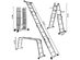 Costway 12.5' 12-Step Multi Purpose Step Platform Aluminum Folding Scaffold Ladder 330LB