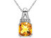 1.25 Carat (ctw) Drop Citrine Pendant Necklace in 14K White Gold with Chain
