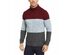 Tasso Elba Men's Chunky Cable-Knit Colorblocked Turtleneck Sweater Red Size Small