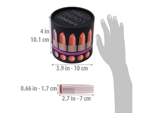 SHANY Loving Coral Lipstick Set - Long-Lasting and Moisturizing, Classic and Vibrant Lip Shades  - 10 Varying Lip Colors